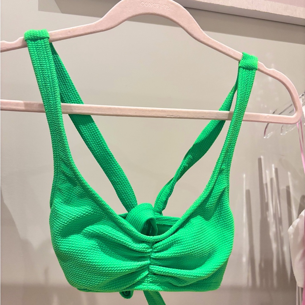 Neon green bikini top